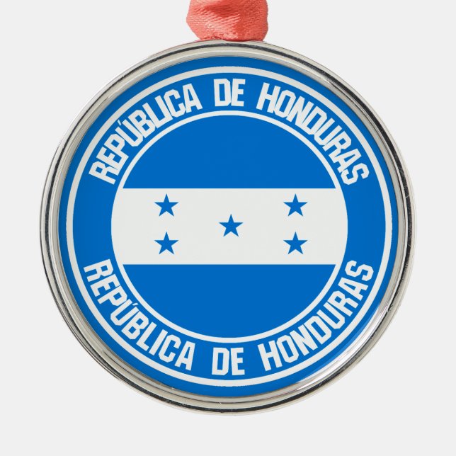 Honduras Round Emblem Metal Ornament (Front)