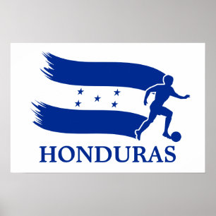 Honduras Soccer Flag Poster
