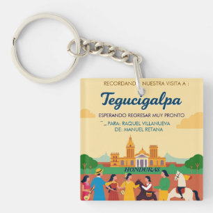 Honduras TEGUCIGALPA DC Retro poster Keychain