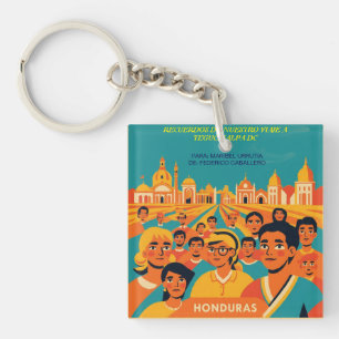 Honduras TEGUCIGALPA DC Retro poster Keychain