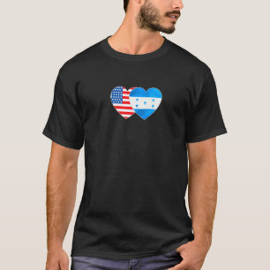 Honduras &USA Flag Twin Heart 4 Honduran Americans T-Shirt