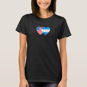 Honduras &USA Flag Twin Heart 4 Honduran Americans T-Shirt