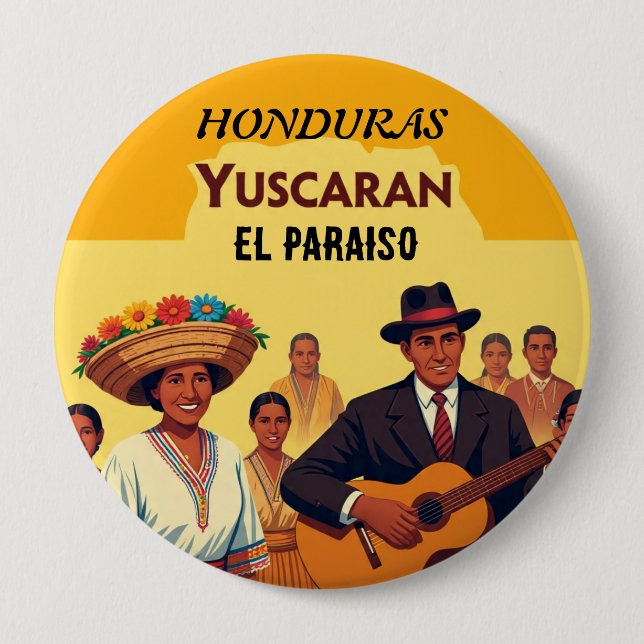  Honduras YUSCARAN Retro poster 4 Inch Round Button (Front)