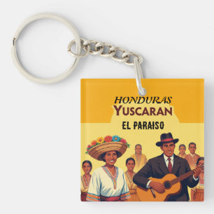 Honduras YUSCARAN Retro poster Keychain