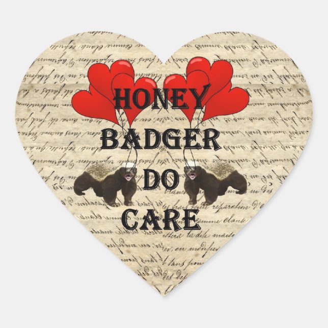 Hone badger do care heart sticker (Front)