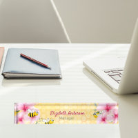 Honecomb happy bumble bees pink florals