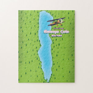 Honeoye Lake New York map Jigsaw Puzzle