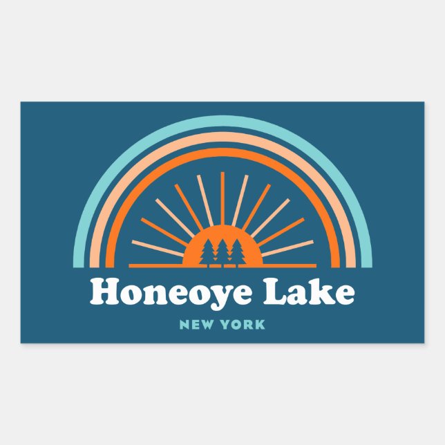 Honeoye Lake New York Rainbow Sticker (Front)