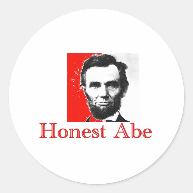 "Honest Abe" Abe Lincoln Art T-Shirt & Gifts Classic Round Sticker (Front)