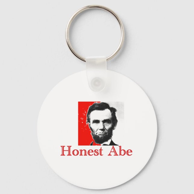 "Honest Abe" Abe Lincoln Art T-Shirt & Gifts Keychain (Front)