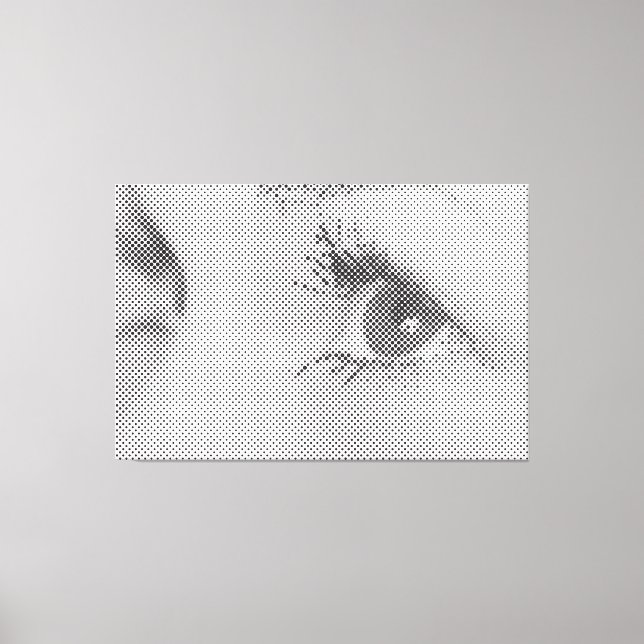 Honest Black Halftone Effect Female Glance Canvas Print (Front)
