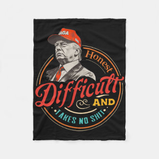 Honest Difficult And Takes No Sh Funny Retro Vinta Fleece Blanket
