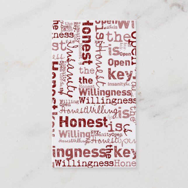 Honest Open Willing Business Card (Front)