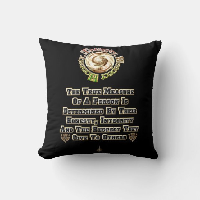 Honesty Integrity Respect MXT Throw Pillow (Front)