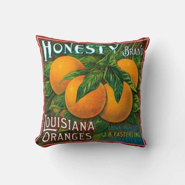Honesty Louisiana Oranges Throw Pillow (Front)