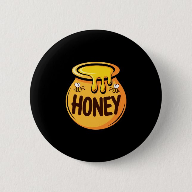 Honey  2 inch round button (Front)