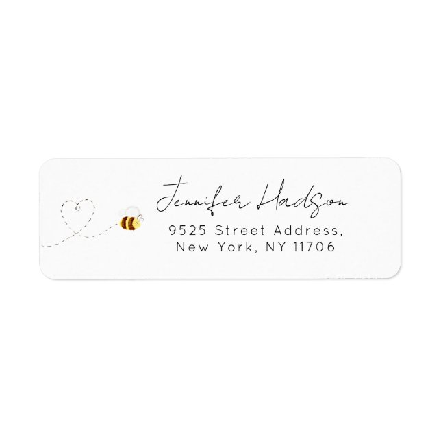 Honey abeille minimaliste Adresse de retour (Devant)