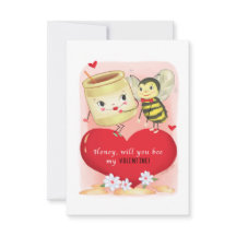 Honey And Bee Small Traditional Vintage Valentine