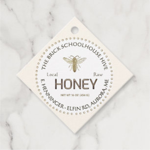 Honey and Nutrition Facts Gold on Ivory Tag
