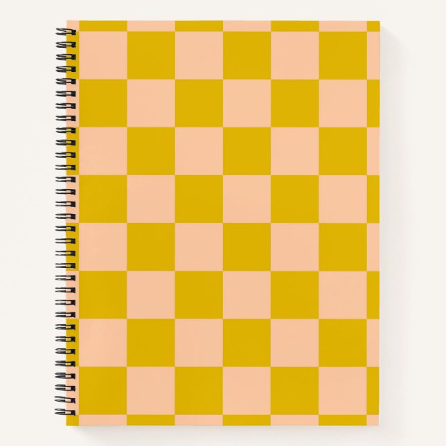 Honey and Peach Chequerboard Notebook (Front)