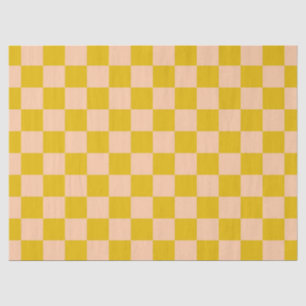 Honey and Peach Chequerboard Tissue Paper