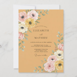 Honey Anemone Wedding Invitation