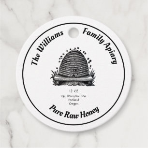 Honey Apiary Jar Tags   Vintage Beehive