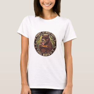Honey, at What Cost? Funny Bee Sting Bear T-Shirt