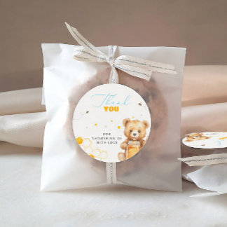 Honey Baby Bear Modern Baby Shower Thank You Classic Round Sticker
