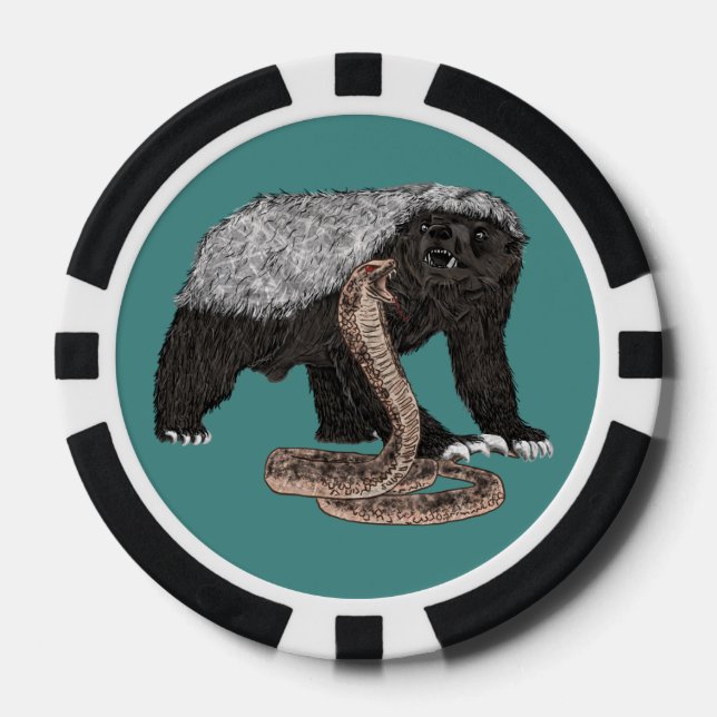 Honey Badger and Snake Poker Chips (Front)