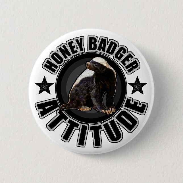 Honey Badger ATTITUDE - Round Design 2 Inch Round Button (Front)