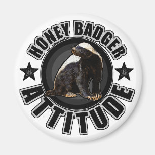 Honey Badger ATTITUDE - Round Design Magnet