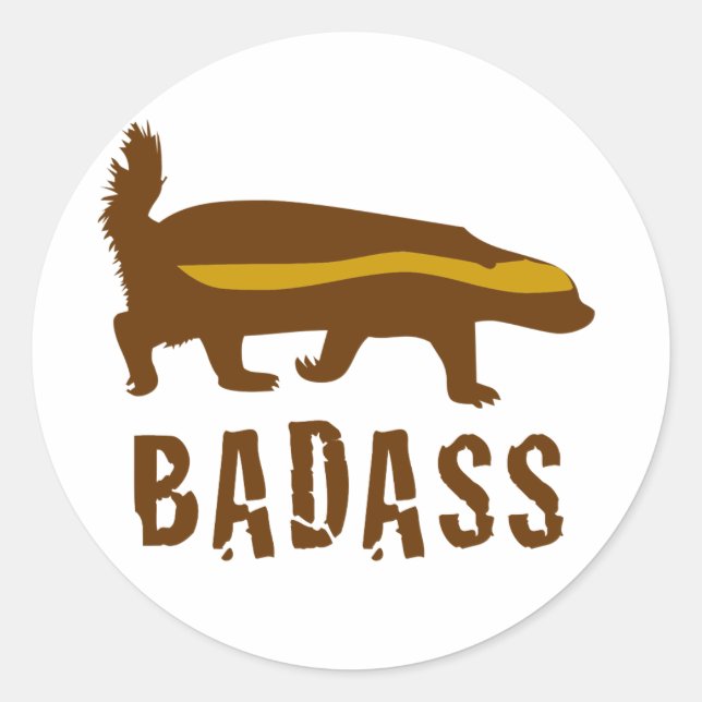 honey badger badass classic round sticker (Front)