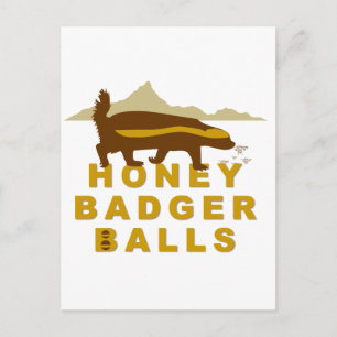 Honey Badger Balls Postcard