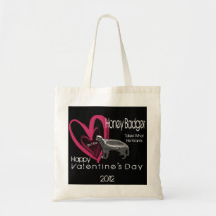 Honey Badger Be Mine Valentine's Day Tote Bag