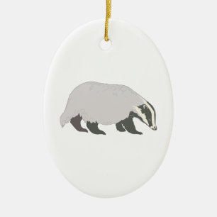 honey badger ceramic ornament