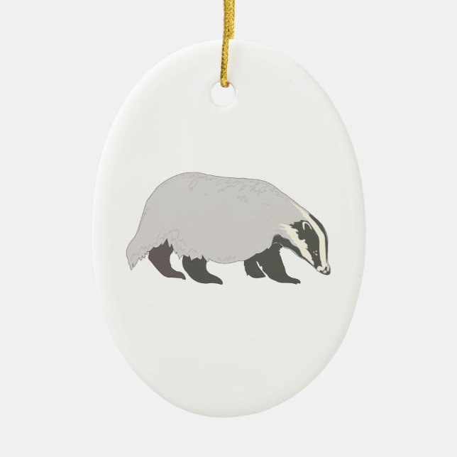 honey badger ceramic ornament (Front)