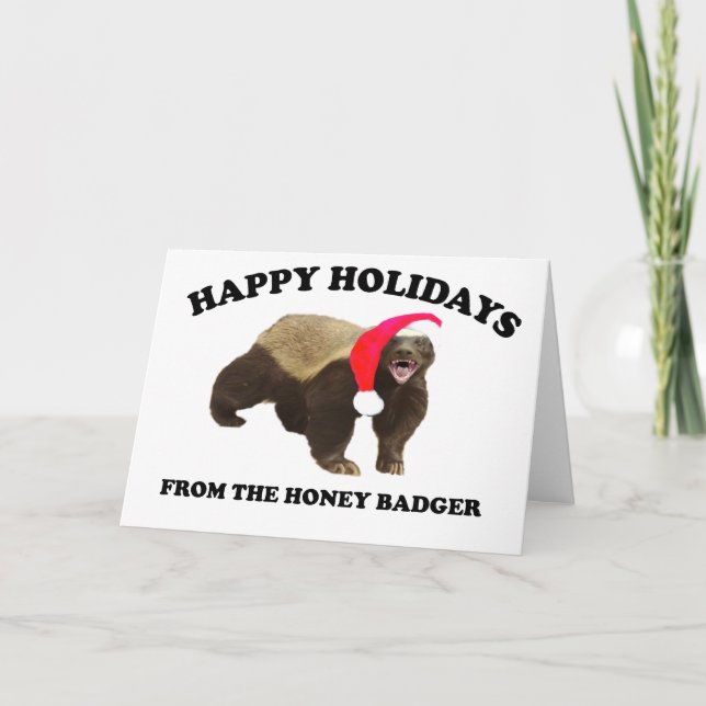Honey Badger Christmas Card (Front)