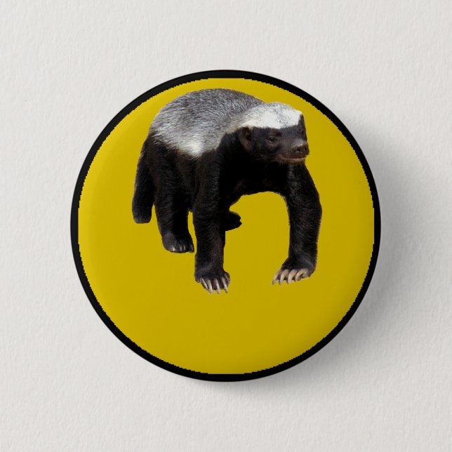 Honey Badger (Create Your Own Saying Below Him) 2 Inch Round Button (Front)