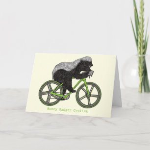 Honey Badger Cycling Funny Badass Cyclist Humour C Card
