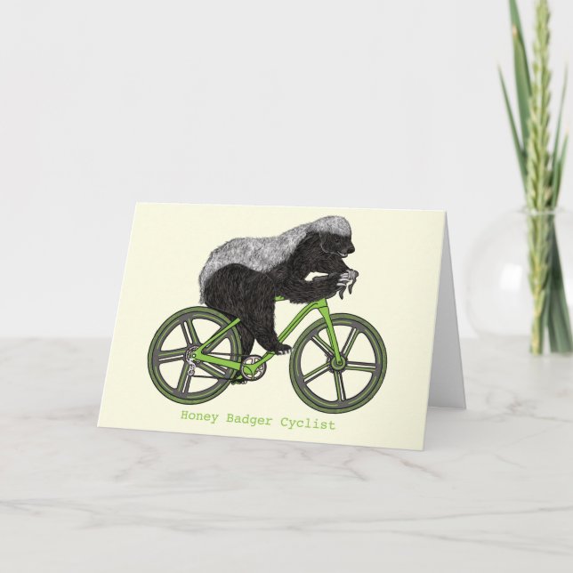 Honey Badger Cycling Funny Badass Cyclist Humour C Card (Front)