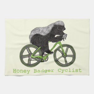 Honey Badger Cycling Funny Badass Cyclist Humour   Kitchen Towel