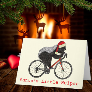 Honey Badger Cycling Funny Badass Festive Quote Card