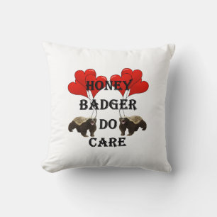 Honey badger do care on any colour throw pillow