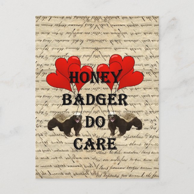 Honey badger do care postcard (Front)