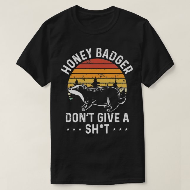 Honey badger dont give a retro T-Shirt (Design Front)