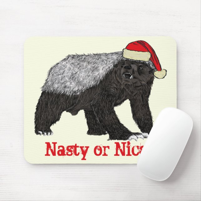 Honey Badger Funny Festive Nasty Nice Humour Quote Mouse Pad (With Mouse)