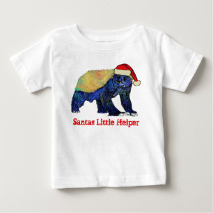 Honey Badger Funny Funky Festive Irony Santa Quote Baby T-Shirt