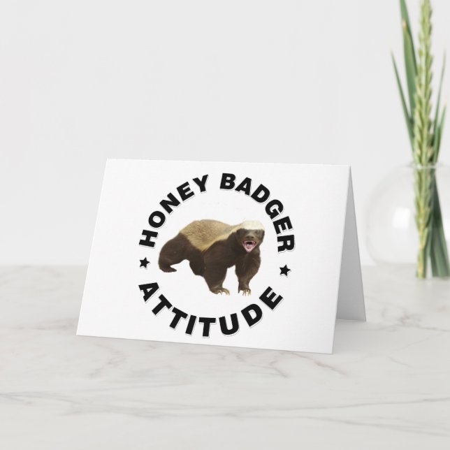 Honey badger has attitude holiday card (Front)