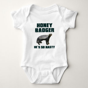 Honey Badger He's So Nasty Baby Bodysuit